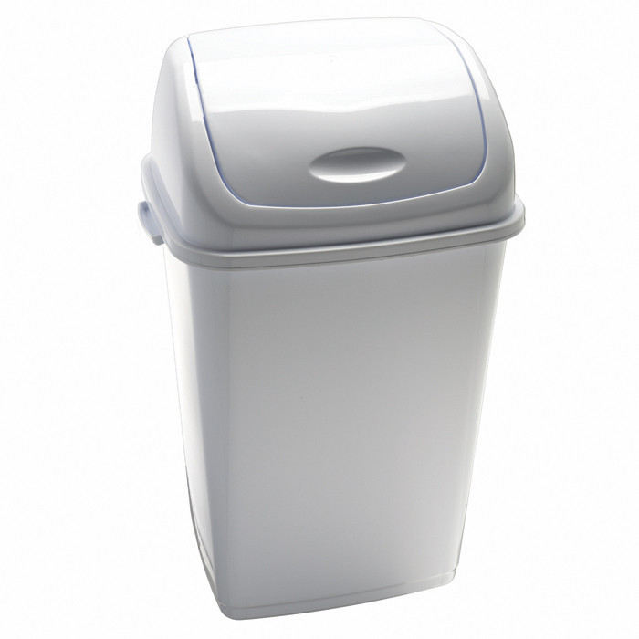 POUB PLAST 50L COUV BASCUL BLC