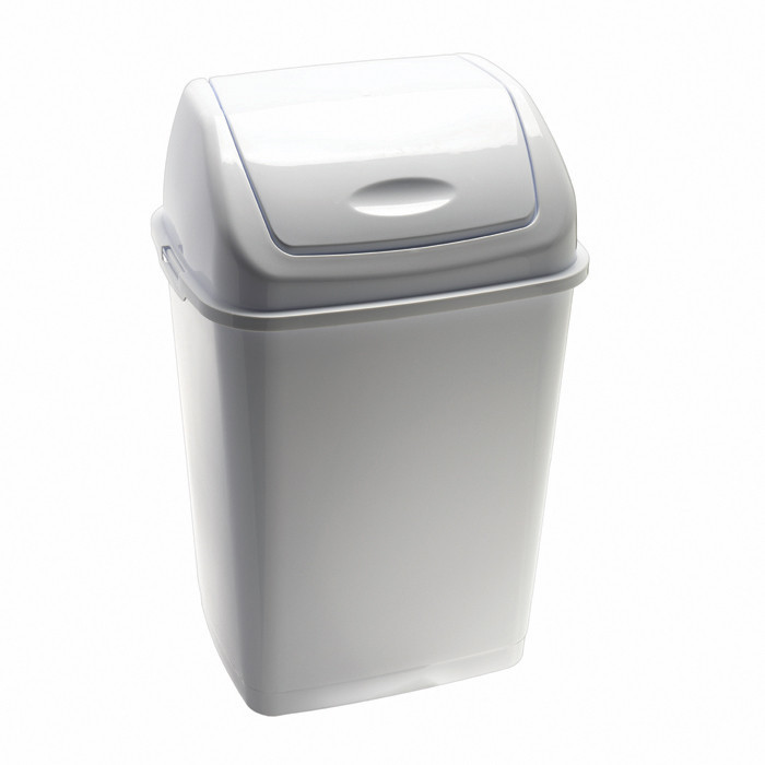 POUB PLAST 35L COUV BASCUL BLC