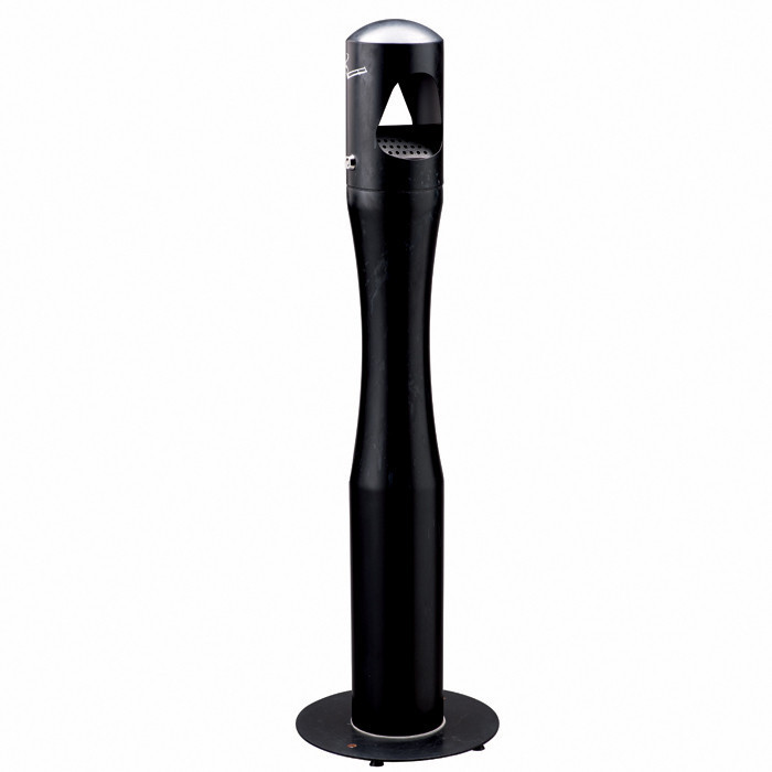 CENDRIER S/ PIED 4L INOX NOIR