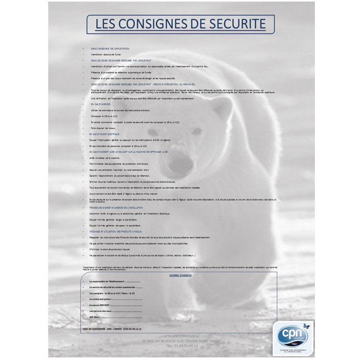 CONSIGNES DE SECURITE 32X45